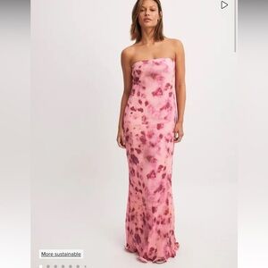 NWT NAKD x Larissa mills bandeau frill hem maxi dress size 34